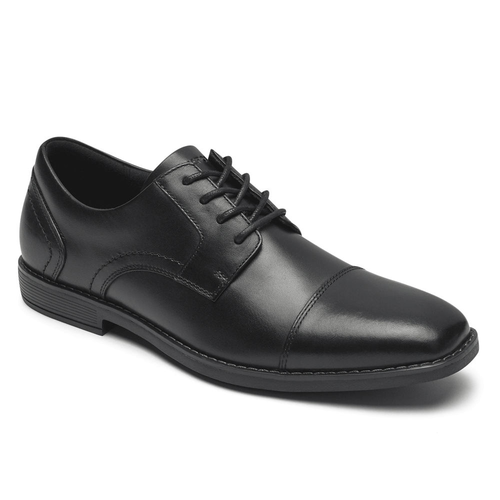 Rockport Oxfords For Mens Black - Slayter Cap Toe Blucher - WH8460715